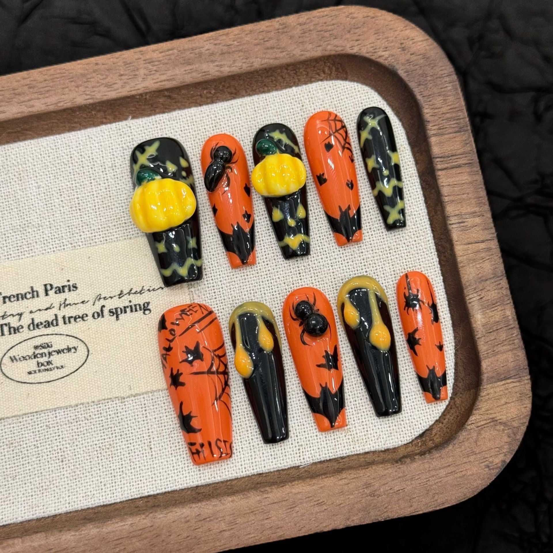 [Test link] Fun Pumpkin-Themed Halloween Press-on Nail Stickers & Artificial Nails