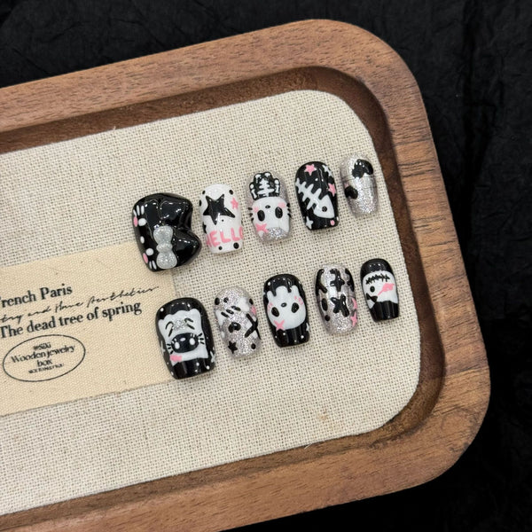 [Test link] Fun Pumpkin-Themed Halloween Press-on Nail Stickers & Artificial Nails