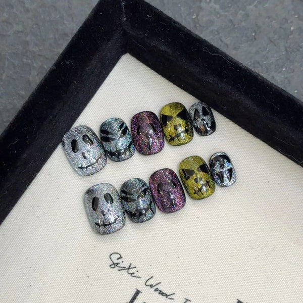 [Test link] Fun Pumpkin-Themed Halloween Press-on Nail Stickers & Artificial Nails