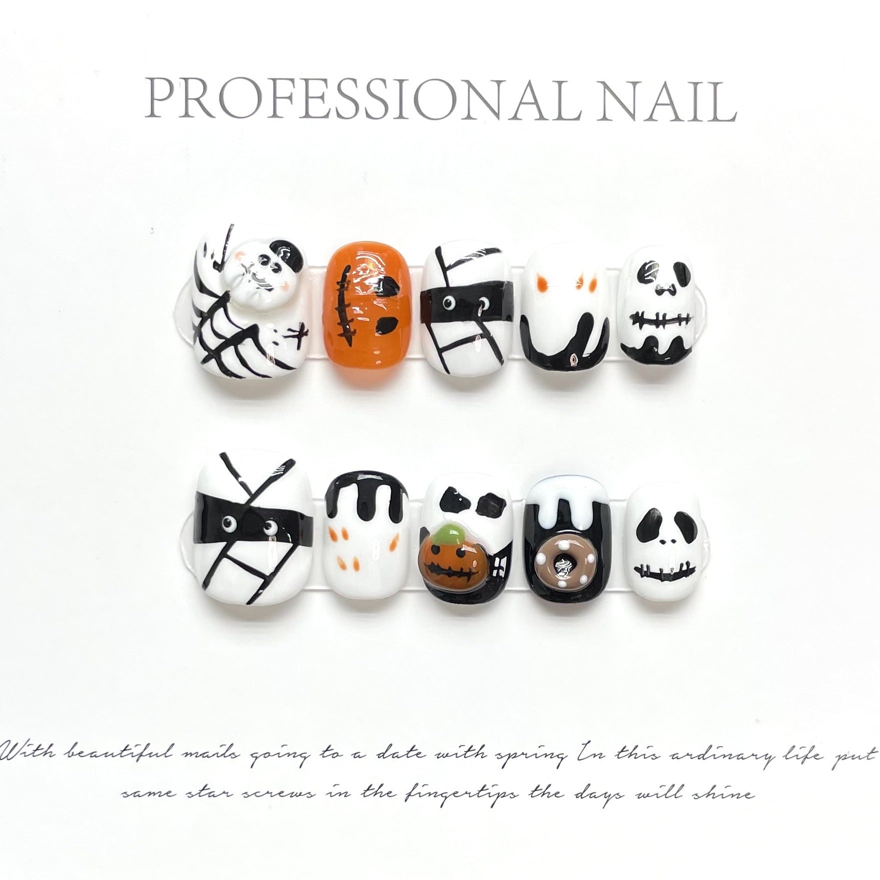 [Test link] Fun Pumpkin-Themed Halloween Press-on Nail Stickers & Artificial Nails