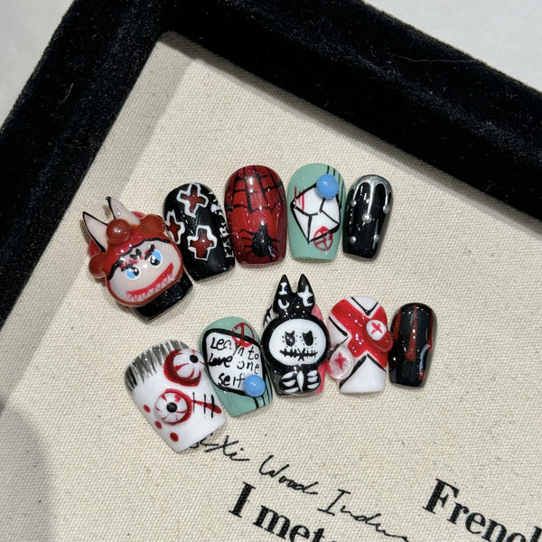 [Test link] Fun Pumpkin-Themed Halloween Press-on Nail Stickers & Artificial Nails