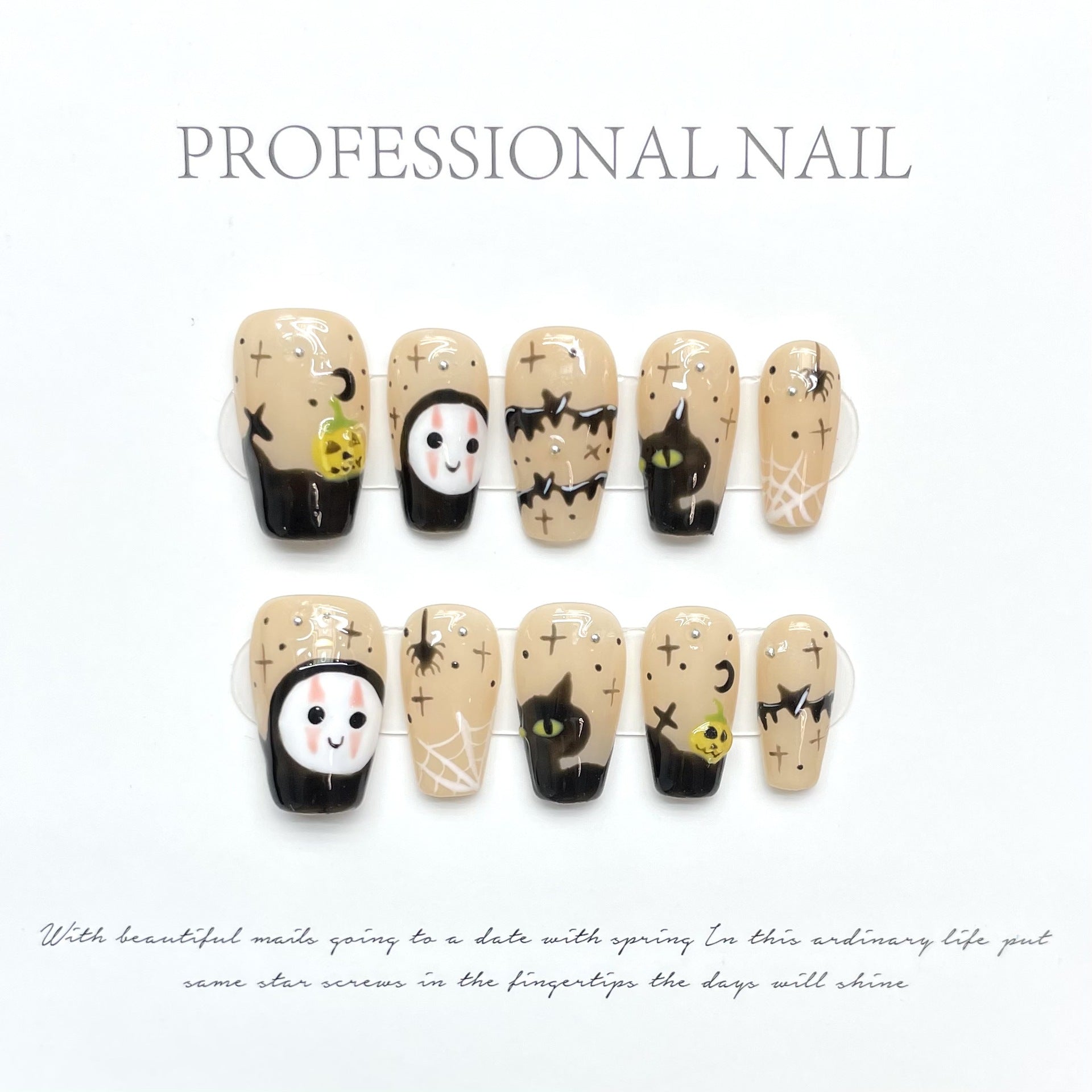 [Test link2] Fun Pumpkin-Themed Halloween Press-on Nail Stickers & Artificial Nails