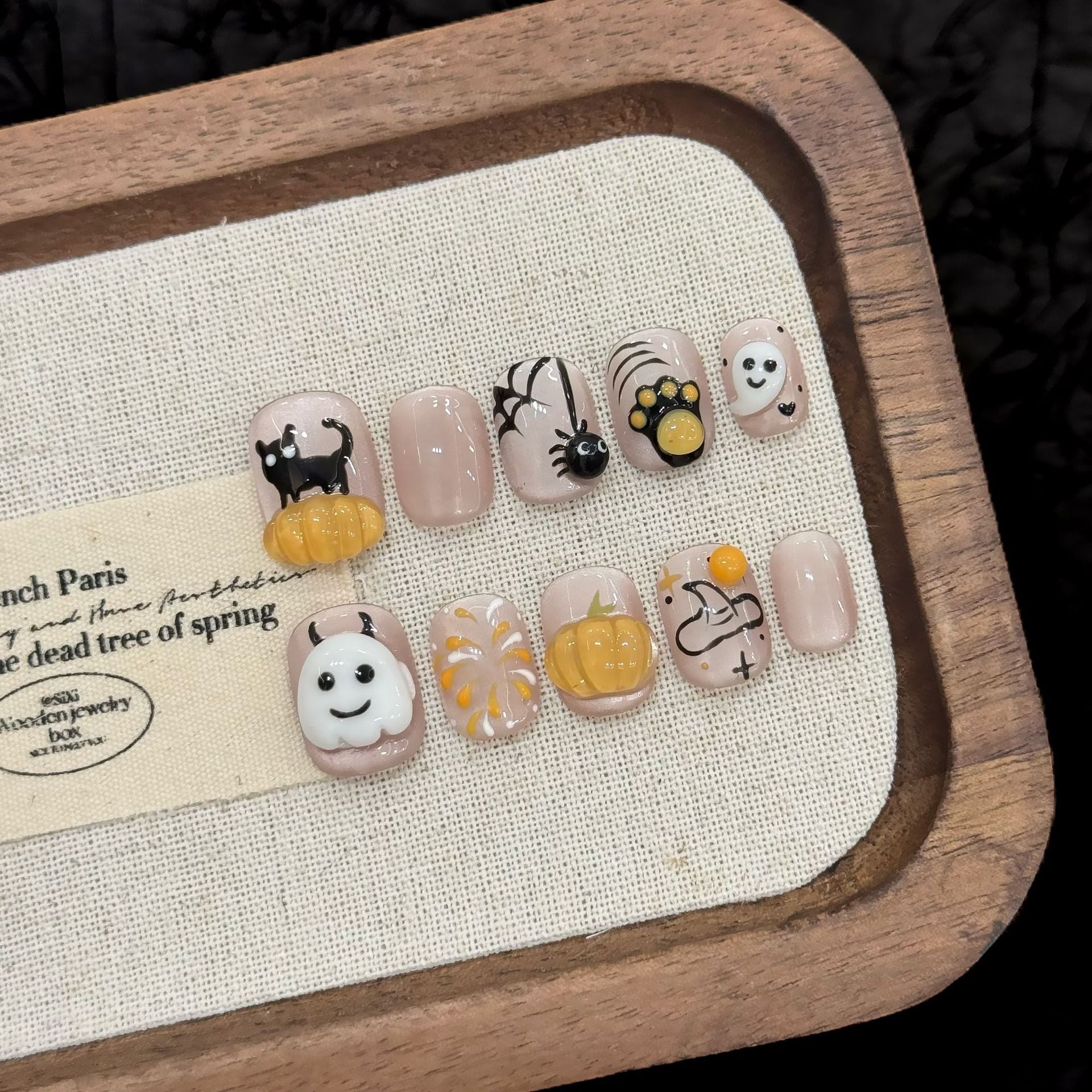 [Test link] Fun Pumpkin-Themed Halloween Press-on Nail Stickers & Artificial Nails