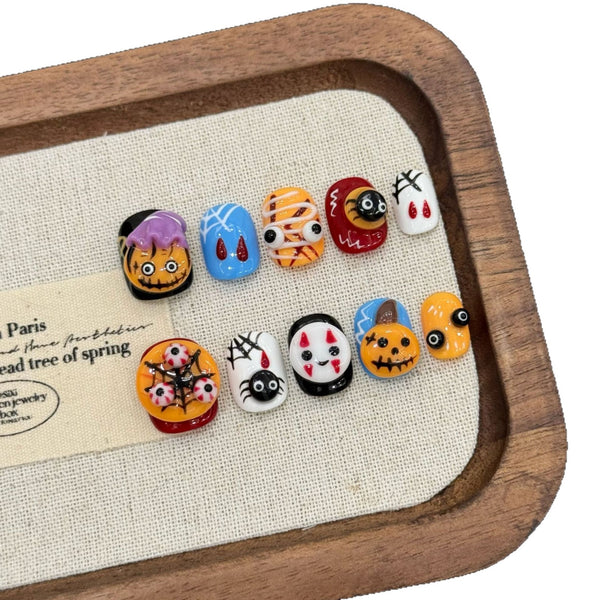 [Test link4] Fun Pumpkin-Themed Halloween Press-on Nail Stickers & Artificial Nails