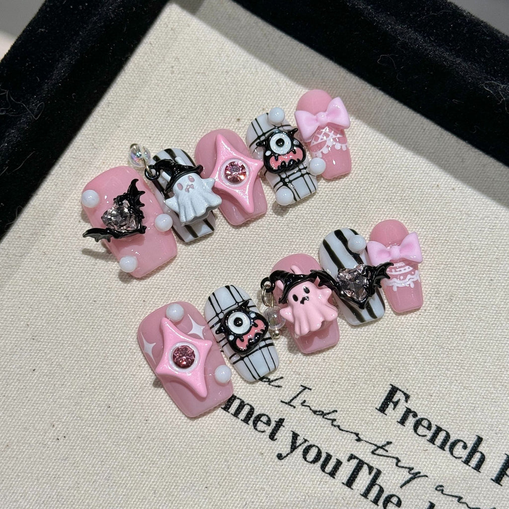 [Test link2] Fun Pumpkin-Themed Halloween Press-on Nail Stickers & Artificial Nails