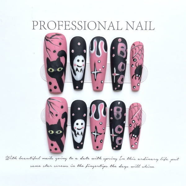 [Test link] Fun Pumpkin-Themed Halloween Press-on Nail Stickers & Artificial Nails