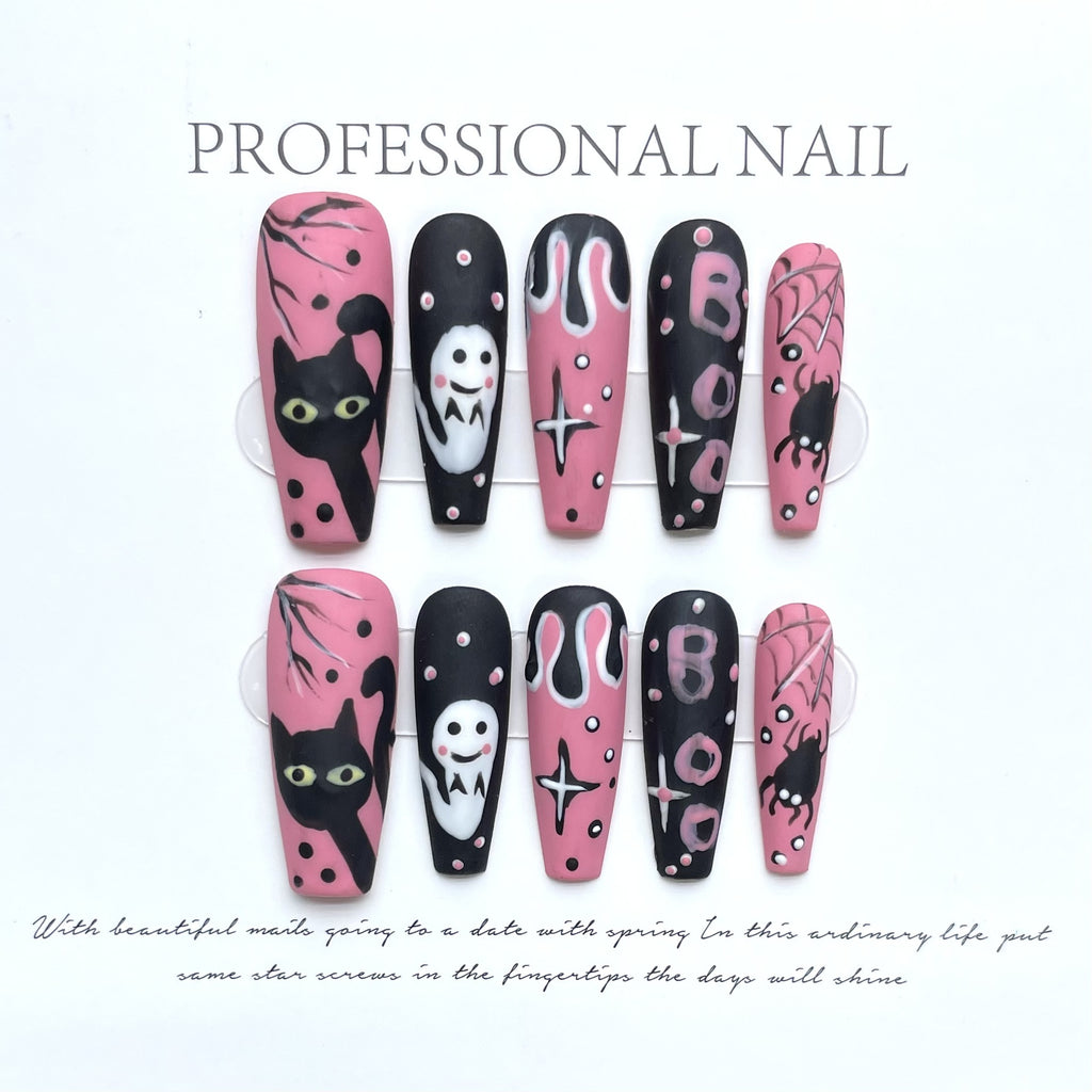 [Test link2] Fun Pumpkin-Themed Halloween Press-on Nail Stickers & Artificial Nails