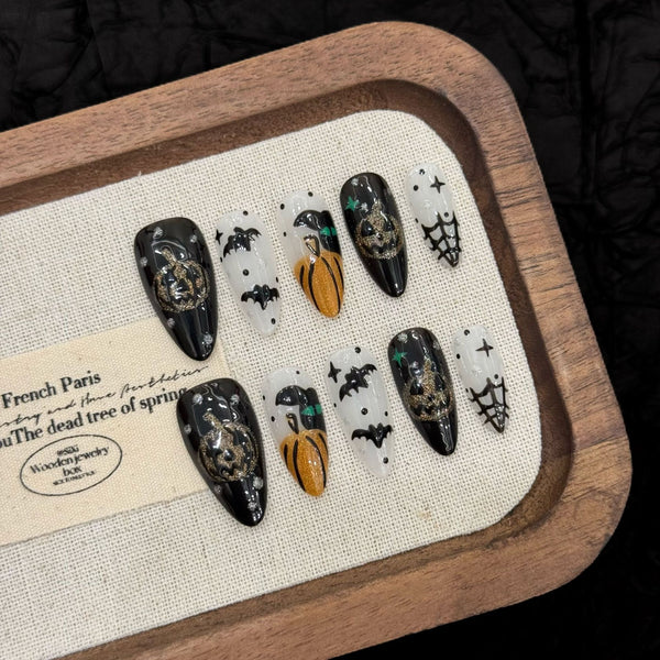 [Test link] Fun Pumpkin-Themed Halloween Press-on Nail Stickers & Artificial Nails